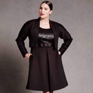 Isabel Toledo Lane Bryant Sequin Black Midi Dress 14